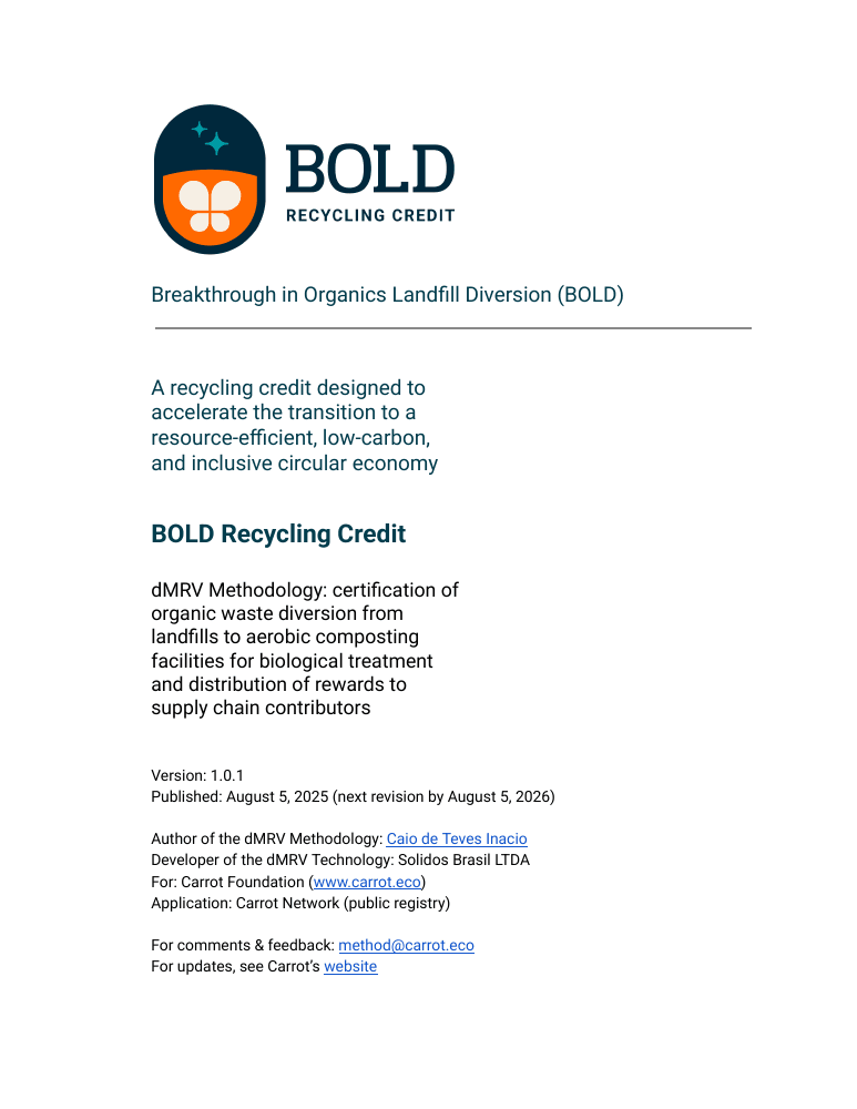 Official cover of BOLD Recycling framework v1.0.1